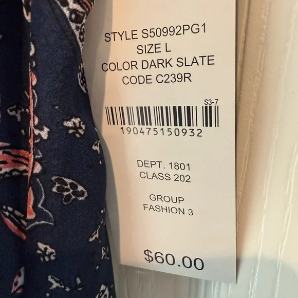 Signature Studio Navy and Pink Paisley Dress - Picture 5 of 6